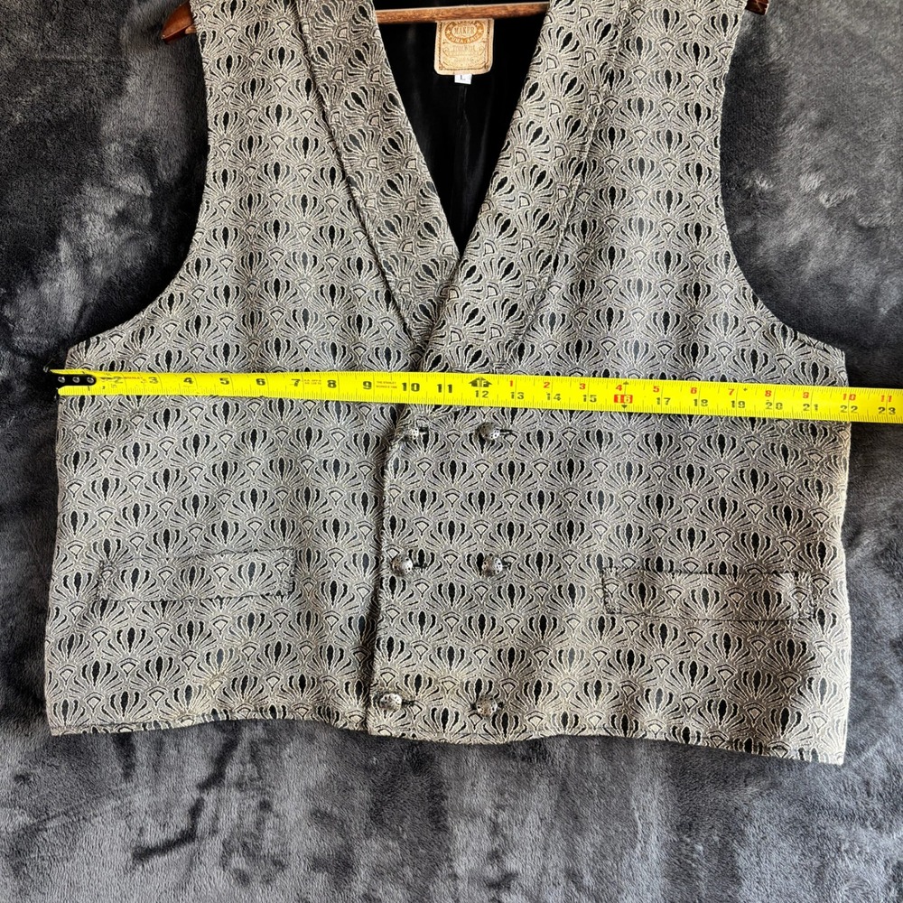 Wah Maker True West Mens Large Double Breasted Art Deco Frontier Vest Large - Picture 5 of 9